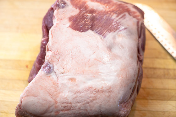 Pork shoulder with fat on