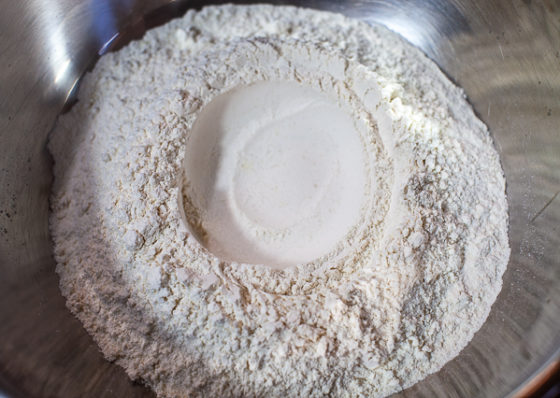 MIxing bowl with flour